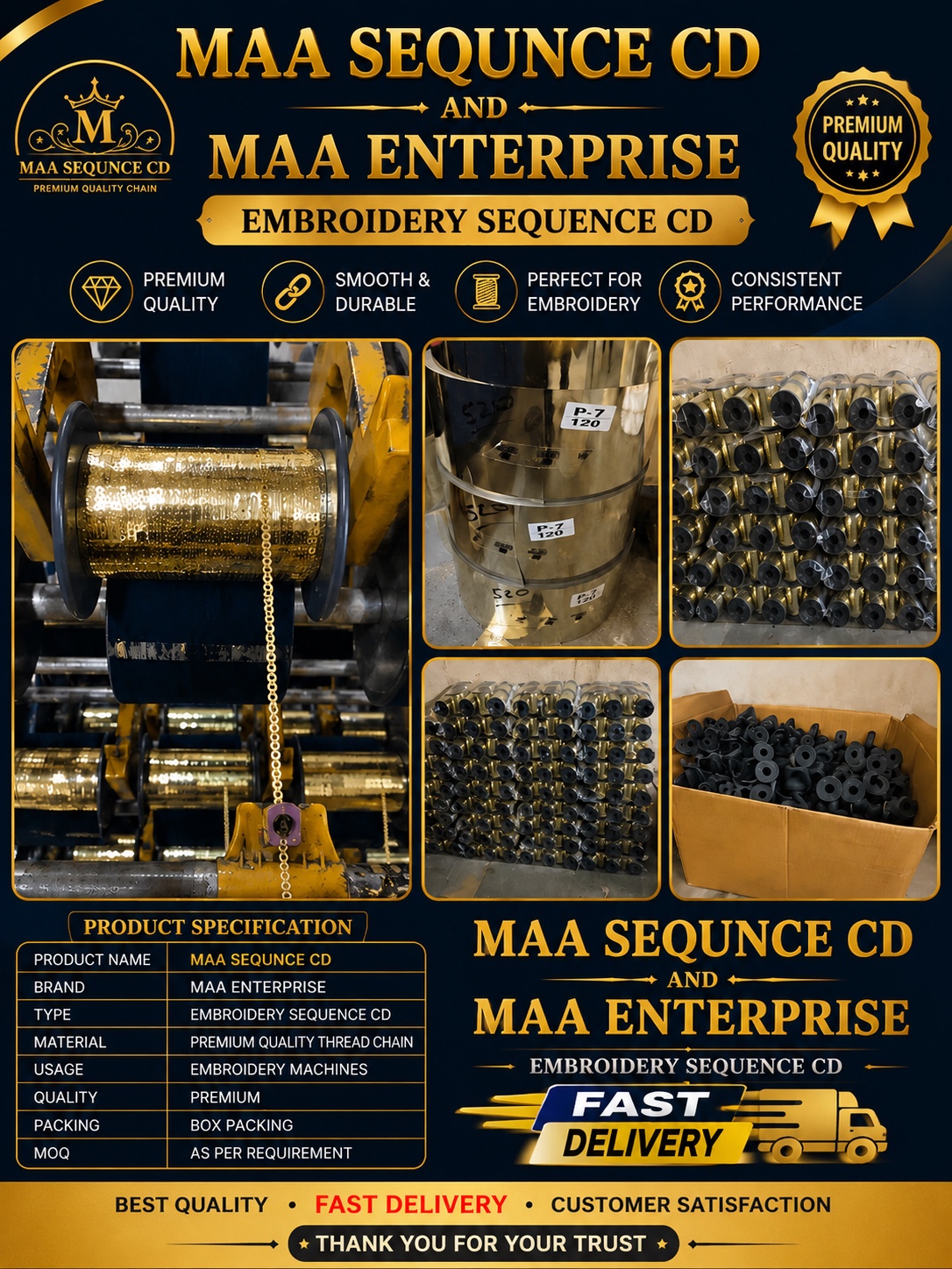 Embroidery Sequence CD rolls